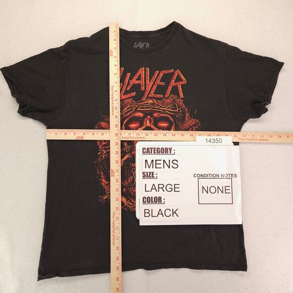 Slayer Graphic Band Short Sleeve Crew Neck Shirt Mens Size Large L Black - Picture 5 of 9